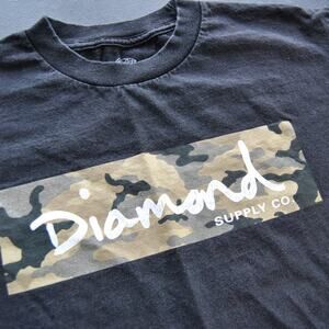 Diamond Supply Co. Medium Black w/ Camo Logo Short Sleeve Shirt